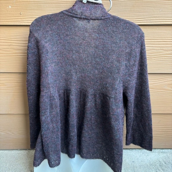 Peruvian Connection Women's Purple Baby Alpaca Sweater Cardigan - Picture 7 of 9